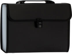 Office Art Irattartó Táska A/4 Műanyag 13 Rekeszes Csatos Zárral Szürke És Fekete Vegyesen (IDEX0029)