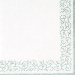Ti-Flair Szalvéta 33X33 cm 3 Rétegű 20 lap/Csomag Romantic Border Silver-White 375413 (375413)