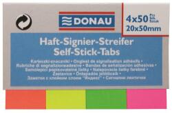 DONAU Jelölőcímke, papír, 4×50 lap, 20×50 mm, DONAU, vegyes szín (D7576)