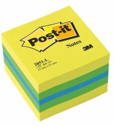 3M Öntapadó jegyzettömb, 51×51 mm, 400 lap, 3M POSTIT, lime (LP2051L)