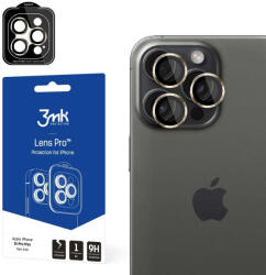 3mk Protection Lens Protect iPhone 15 Pro Max 6.7" kamera Lens Protect rögzítőkerettel 1db, sötétarany