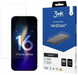 3mk Protection HardGlass iPhone 16 Plus teljes képernyős ujjlenyomamentes edzett üvegfólia, fekete