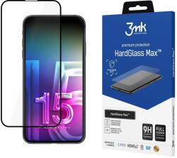 3mk Protection HardGlass Max iPhone 15 Pro Max 6.7" teljes képernyős ujjlenyomamentes edzett üvegfólia, fekete