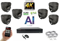 Monitorrs Security - 4K AI IP kamerarendszer 6 kamerával 8 Mpix GD - 6377K6