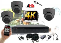 Monitorrs Security - 4k AHD kamerarendszer 3 kamerával 8 Mpix GD - 6038K3