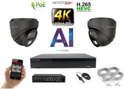  MS - 4K AI IP kamerarendszer 2 kamerával switchel 8 Mpix GD - 6377K2B
