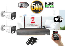 Monitorrs Security - Wifi IP kamerarendszer 2 kamerával 5 Mpix - 6121K2
