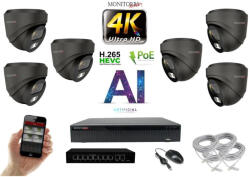  MS - 4K AI IP kamerarendszer 6 kamerával switchel 8 Mpix GD - 6377K6B