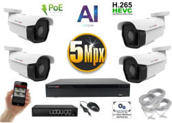 MS - AI IP park kamerarendszer 4 kamerával switchel 5 Mpix - 6185K4B