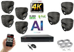 Monitorrs Security - 4K AI IP kamerarendszer 7 kamerával 8 Mpix GD - 6377K7