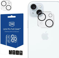 3mk Protection Lens Pro Full Cover iPhone 15/15 Plus edzett üvegfólia kameravédő, rögzítőkerettel 1 db