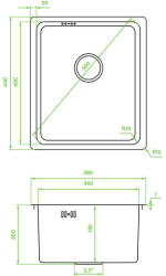 Laveo ADEN egymedencés inox mosogató, arany (SLA_G10A)