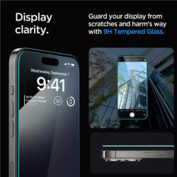 Spigen Glas. TR iPhone 15 Pro Max 6, 7" "EZ FIT" 2 db, átlátszó edzett üvegfólia AGL06872