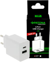 PATONA Premium GaN PD35W Adapter 1xUSB-C 1xUSB-A PD3.0 QC3.0 (2646) (PATONA_PD35W_1USBA_1USBC)