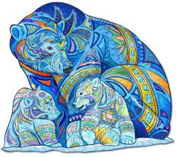 Woodbest Jegesmedve család - különleges fa kirakó 221db /28cm x 24cm/