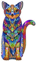 Woodbest Misztikus macska - különleges fa kirakó 153db /19cm x 32cm/