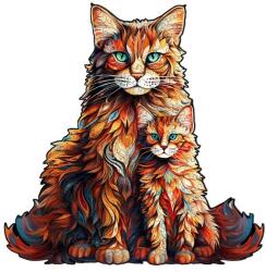 Woodbest Maine Coon család - különleges fa kirakó 180db /29cm x 29cm/