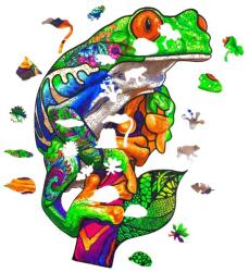 Woodbest Szemfüles béka - különleges fa kirakó 303db /42cm x 28cm/