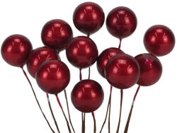  Piros gyöngyház bogyó nagy 12db/csomag