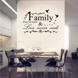 SMAER Sticker citat Family - Sticker perete citat motivational - M_rime: 60cm*40cm