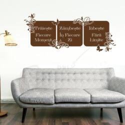 SMAER Sticker Perete Mesaj - Traieste, Zambeste , Iubeste - Sticker Decorativ Citat Motivational - M_rime: 60cm*25cm