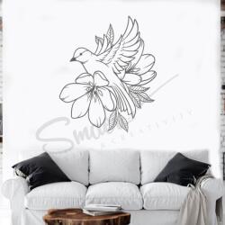 SMAER Sticker Perete Pasare - Sticker Decorativ Flori - Autocolant Perete - M_rime: 120cm*100cm