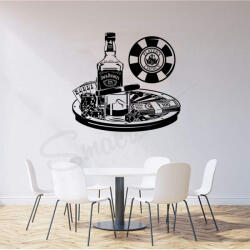 SMAER Sticker Ruleta - Sticker perete Casino, Poker, Whiskey - M_rime: 120cm*110cm