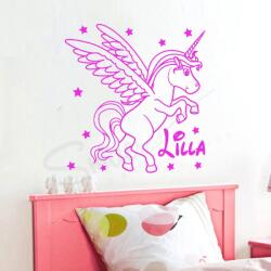 SMAER Sticker Unicorn - Sticker de perete personalizat cu nume - M_rime: 80cm*80cm