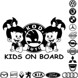 SMAER Sticker auto Fetite - Kids on board personalizat marca auto - M_rime: 15cm*10cm