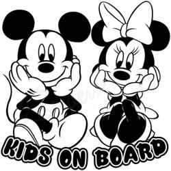 SMAER Sticker Kids on board - Sticker auto Mickey & Minnie - M_rime: 20cm*20cm