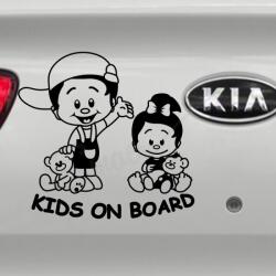 SMAER Sticker Kids on board - Sticker auto baiat si fetita cu nume - M_rime: 20cm*20cm