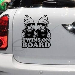 SMAER Sticker Twins on board - Sticker auto Gemeni - M_rime: 20cm*17cm