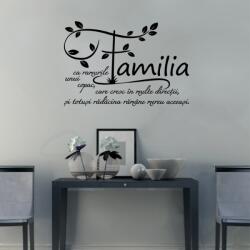 SMAER Sticker citat Familia - Sticker decorativ de perete citat - M_rime: 90cm*60cm