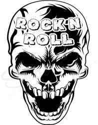 SMAER Sticker craniu - Sticker de perete skull cu text rock'n roll - M_rime: 60cm*40cm