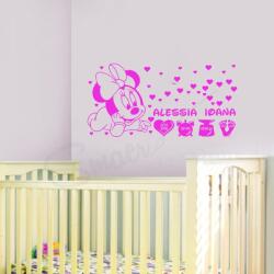 SMAER Sticker Perete Personalizat - Minnie Mouse - Autocolant Copii cu Nume - M_rime: 60cm*30cm