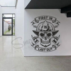 SMAER Sticker Perete Craniu - Sticker cu Mesaj pentru pompieri - M_rime: 120cm*100cm