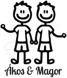 SMAER Sticker auto baieti - Kids on board, twins on board personalizat - M_rime: 20cm*15cm