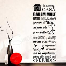 SMAER Sticker Perete Mesaj - In Aceasta Casa - Sticker Decorativ Motivational - M_rime: 120cm*50cm