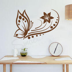 SMAER Sticker Fluture - Sticker de perete fluture cu floare - M_rime: 60cm*40cm