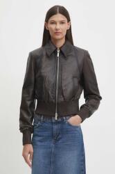 Remain bőrdzseki Short Bomber Jacket női, barna, átmeneti, 501933493 - barna 36