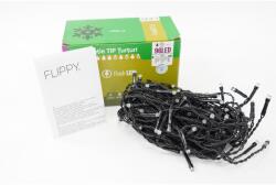 Toolsy Instalatie de Craciun Flippy Tip Turturi, Franjuri cu Flash, Sectiune 3 m, 96 LED-uri, Interconectabila, Fir Negru, Alb Rece (teo-104003)