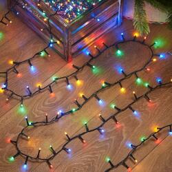 Toolsy Instalatie de Craciun liniara Yoto, 17 m, din care 1 m cablu priza 220V, 200 LED, 8 jocuri de lumini, beculet in 6 colturi, pentru interior, controler, fir negru, multicolor (teo-124517)