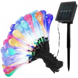 Toolsy Instalatie Solara 6 m, 28 Led-uri cu Ornament tip picatura de apa, Liniara, Fir negru, Multicolor (teo-123545)