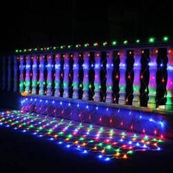 Toolsy Instalatie Craciun, Tip Plasa, IP 44, 18 x 1 m, 720 LED-uri, Multicolor, 8 jocuri de lumini, Transformator cu telecomanda, Interconectabila, Prelungitor 3 m inclus, Fir transparent, Flippy (teo-115293