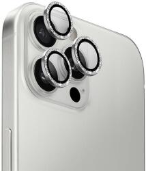 Uniq Optix alumínium kamera lencse védő üveg fehér szegéllyel iPhone 16 Pro / 16 Pro Max