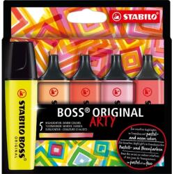 STABILO BOSS ORIGINAL ARTY meleg színek 5 db/csomag szövegkiemelő készlet (70/5-02-1-20)