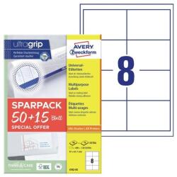 Avery etikett címke, 97x67, 7mm, univerzális, 65 lap, 8 címke/lap, fehér (4782-65) (57300)