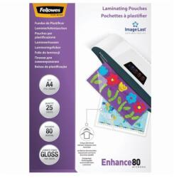 Fellowes Lamináló fólia, A4, 80 micron, fényes, 25 db/doboz, (5396205) (5396205)