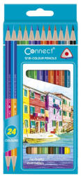 Connect Színes ceruza készlet, kétvégű duocolor 12/24 szín Connect 24 klf. szín (C-107020) - haztartasibolt