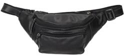 Hide And Stiches zippes közepes fekete színű, bőr öv és testtáska 20276001